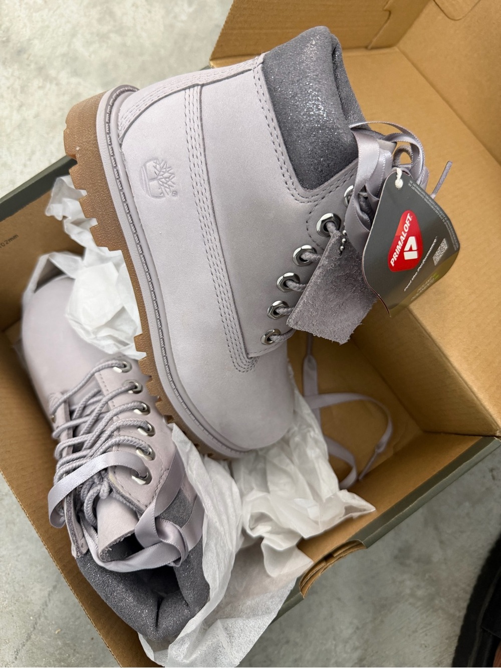 Timberland Women's Lace-Up Ankle Boots in Light Gray